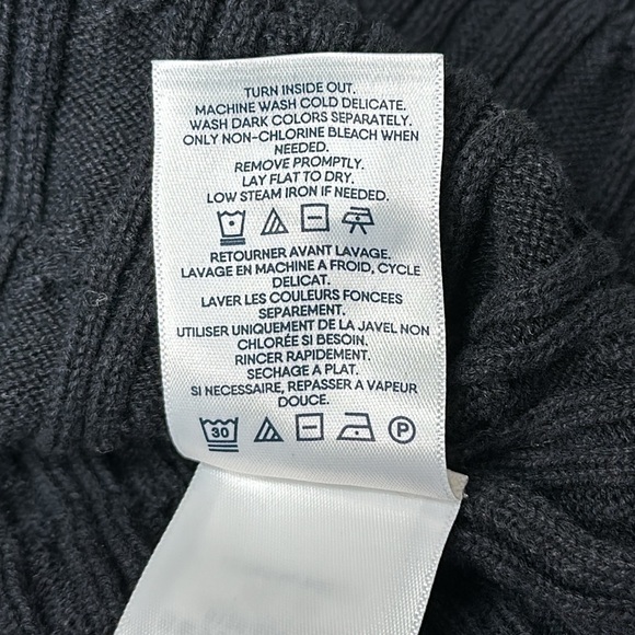 Lands End Cable Knit Fine Gauge Mock Neck Tunic Sweater Size M/P - Picture 9 of 12